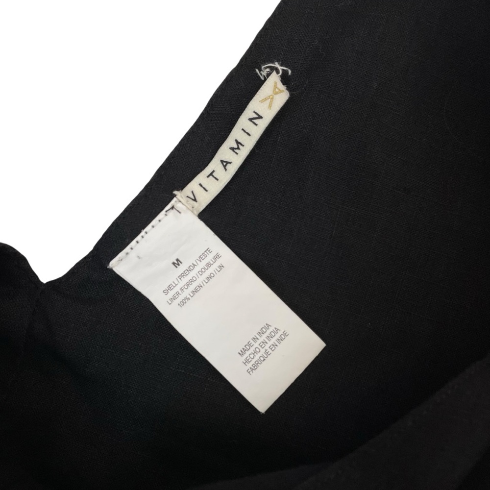 Vitamin A Marina EcoLinen Black Jumpsuit CoverUp Medium - Picture 9 of 13